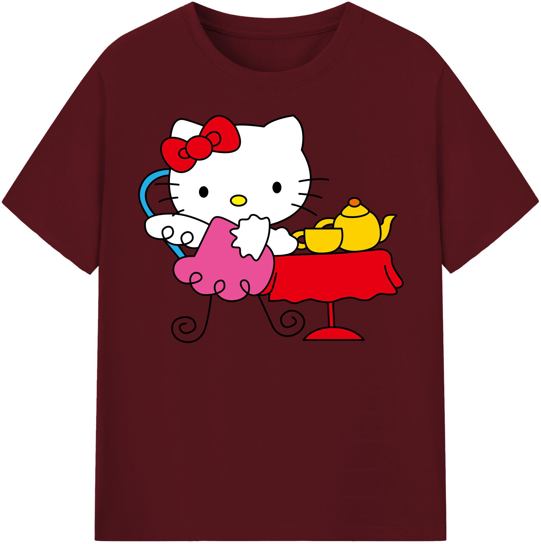 （画像用） Hello Kitty ハローキティ 綿100％半袖Tシャツ（フロントプリント）